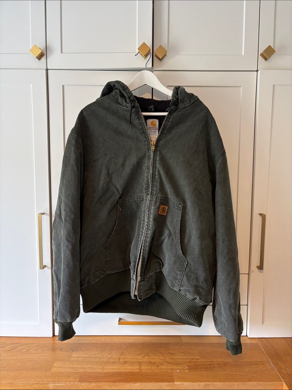 Carhartt Moss- Men's Hooded Canvas Jacket - Moss Olive Green